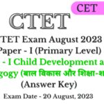 CTET Exam 20 August 2023 Latest Question Paper & Answer Key